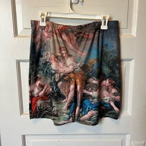 Shein bike shorts in classical painting print - Sz xl